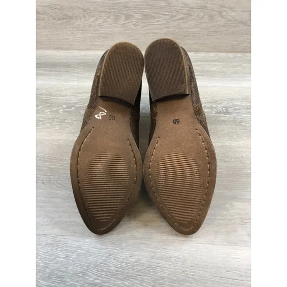 Diba True Flying Solo Women's Brown Leather 6.5 Studded Ankle Western Pull On - Picture 6 of 11